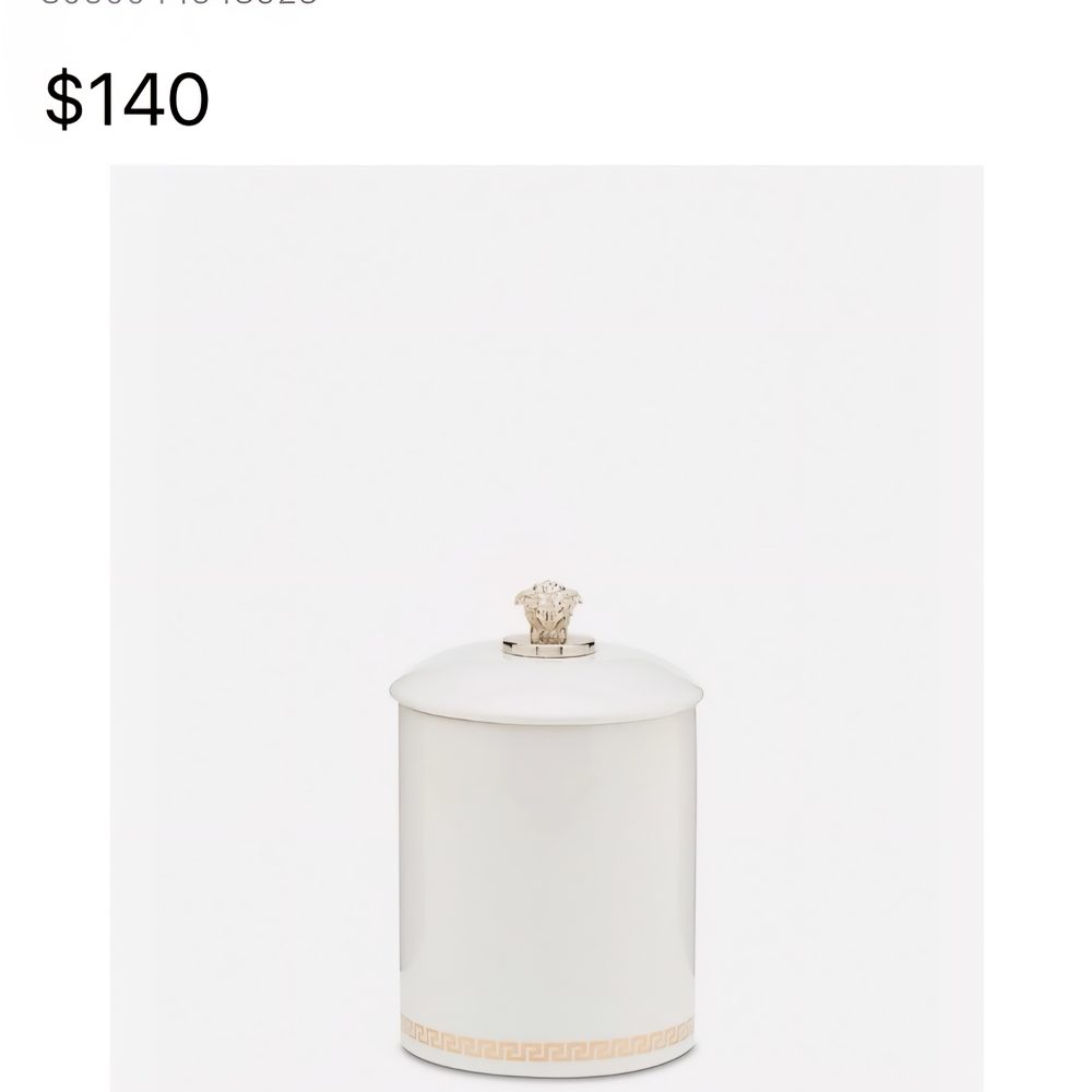 Versace White and Gold Candle Holder